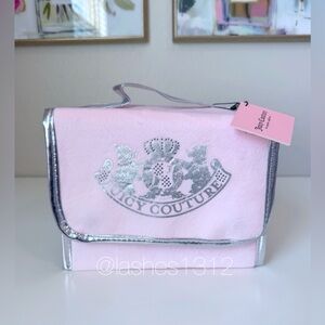 JUICY COUTURE Makeup Bag Hanging Travel Cosmetic Case - Pink